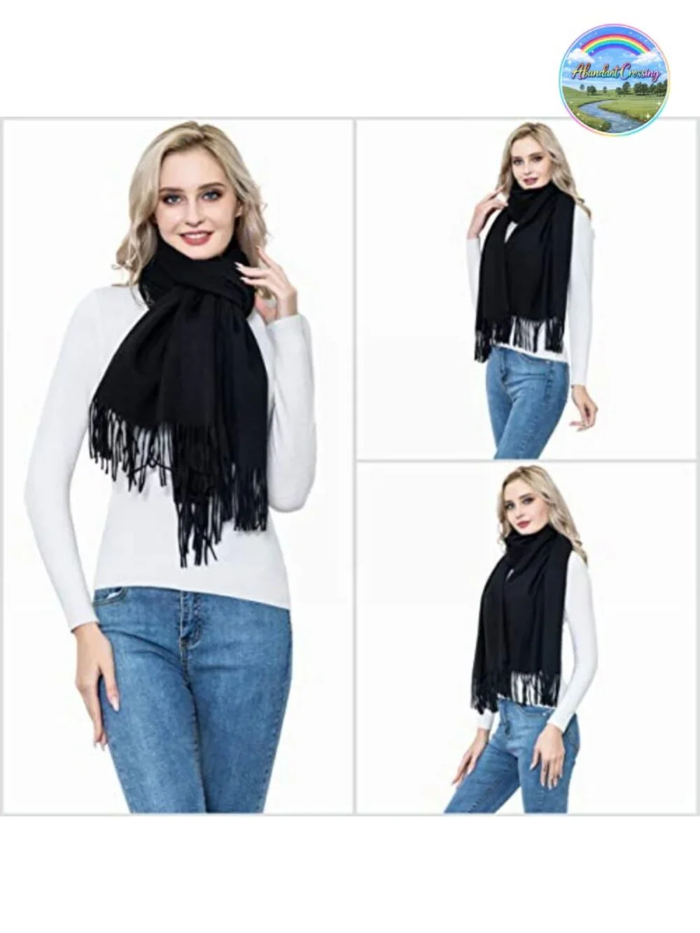 Wool Pashmina Shawl Wrap - Super Soft Warm Women's Scarf Wedding Formal Evening